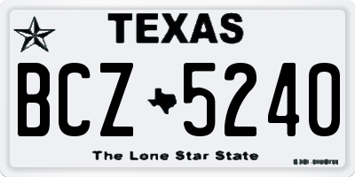 TX license plate BCZ5240