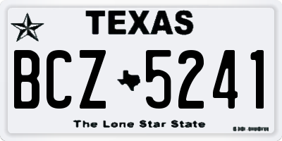 TX license plate BCZ5241