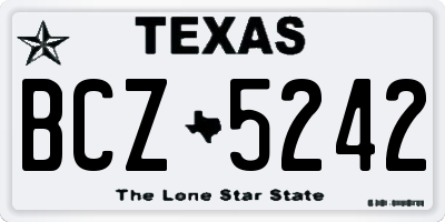 TX license plate BCZ5242