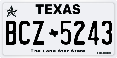 TX license plate BCZ5243