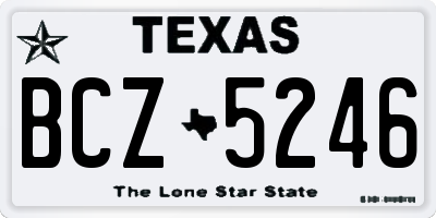 TX license plate BCZ5246