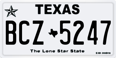 TX license plate BCZ5247