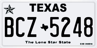 TX license plate BCZ5248