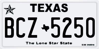 TX license plate BCZ5250