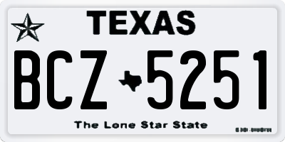 TX license plate BCZ5251