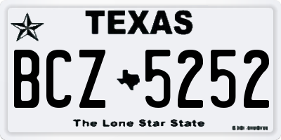 TX license plate BCZ5252