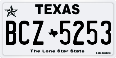 TX license plate BCZ5253