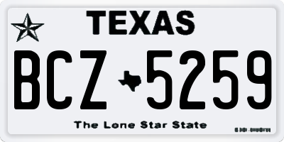 TX license plate BCZ5259
