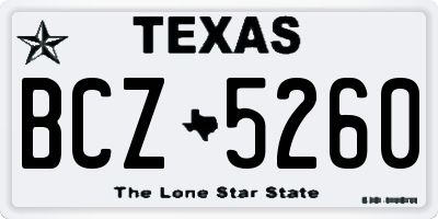 TX license plate BCZ5260