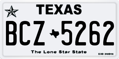 TX license plate BCZ5262