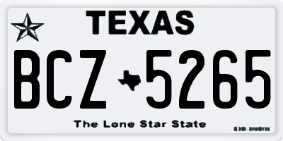 TX license plate BCZ5265