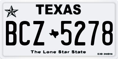 TX license plate BCZ5278