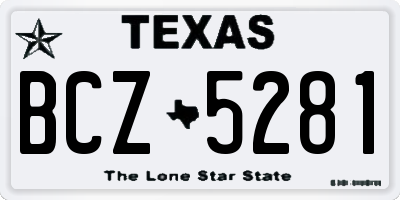 TX license plate BCZ5281