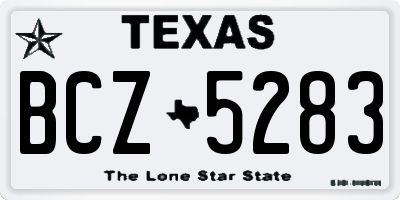 TX license plate BCZ5283