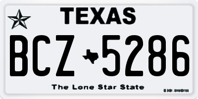 TX license plate BCZ5286