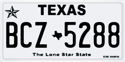 TX license plate BCZ5288