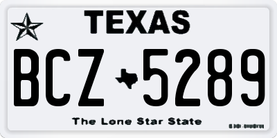 TX license plate BCZ5289