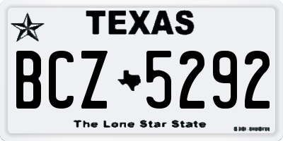 TX license plate BCZ5292