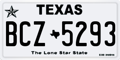 TX license plate BCZ5293