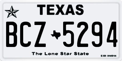 TX license plate BCZ5294