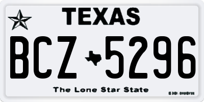 TX license plate BCZ5296