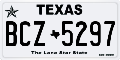 TX license plate BCZ5297