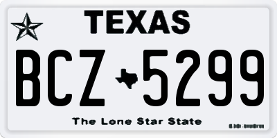 TX license plate BCZ5299