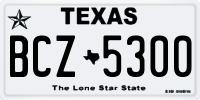 TX license plate BCZ5300