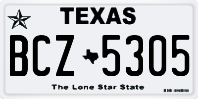 TX license plate BCZ5305