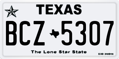 TX license plate BCZ5307