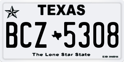 TX license plate BCZ5308
