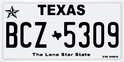 TX license plate BCZ5309