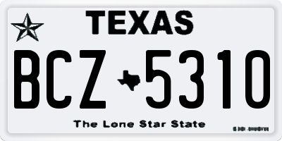 TX license plate BCZ5310
