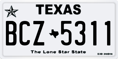 TX license plate BCZ5311
