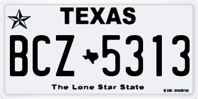 TX license plate BCZ5313