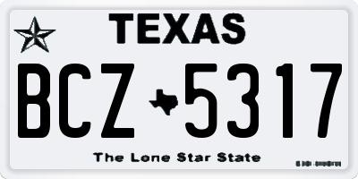 TX license plate BCZ5317