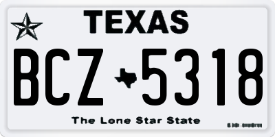TX license plate BCZ5318
