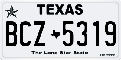 TX license plate BCZ5319