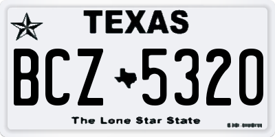 TX license plate BCZ5320