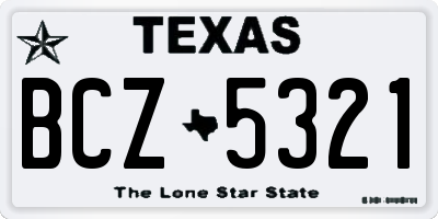 TX license plate BCZ5321