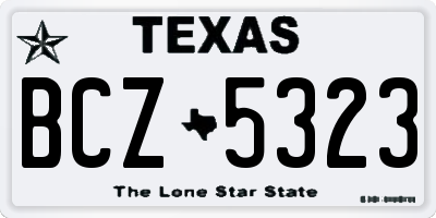 TX license plate BCZ5323