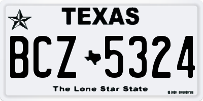 TX license plate BCZ5324