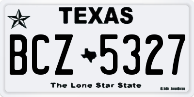 TX license plate BCZ5327