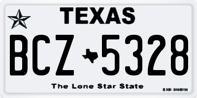 TX license plate BCZ5328