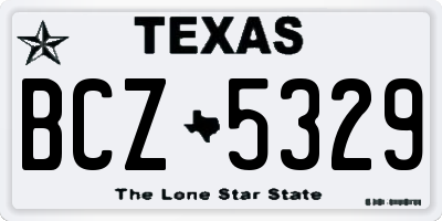 TX license plate BCZ5329