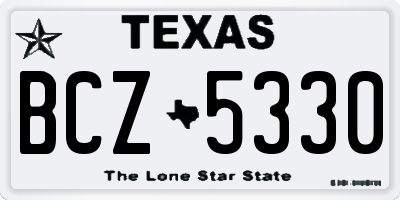 TX license plate BCZ5330