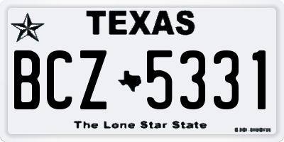 TX license plate BCZ5331