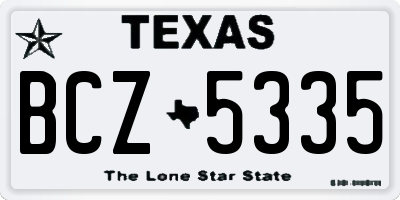 TX license plate BCZ5335