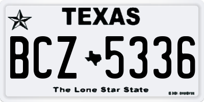 TX license plate BCZ5336