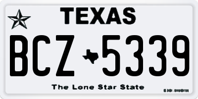 TX license plate BCZ5339